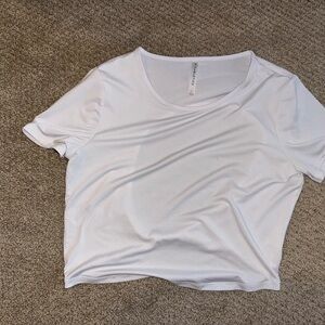 White Women's Athletic Top-Open Back